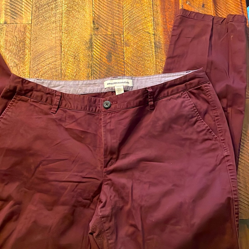 Amazon essentials, size 14 maroon slacks